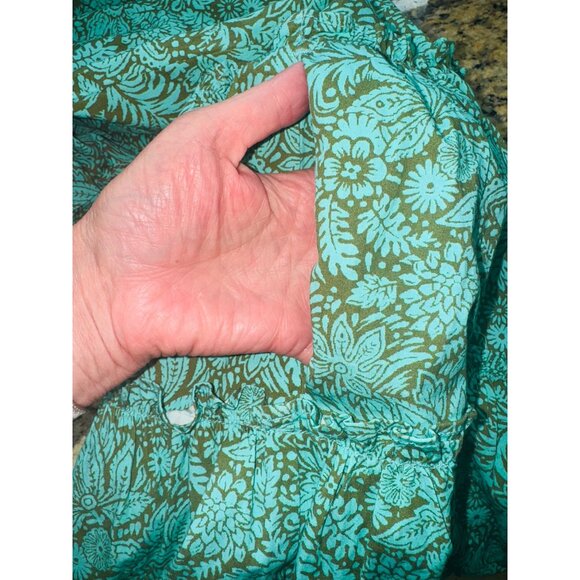 NWOT Sundance Cressida Green Floral Tiered Midi Dress S/S Cottage Core Boho - Picture 8 of 10